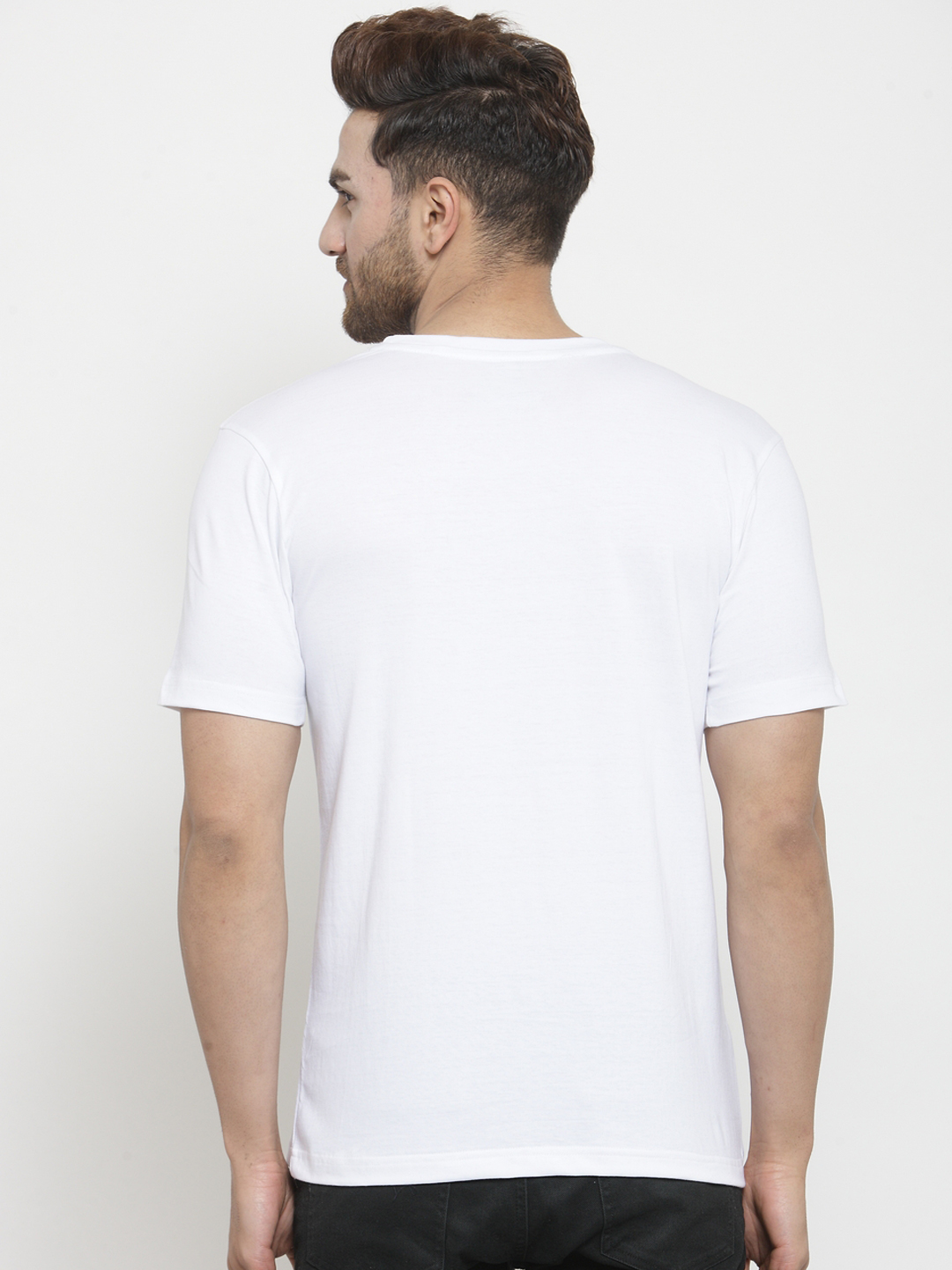 stylesmyth white round neck t shirt for men